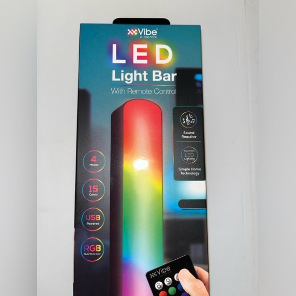 Light Bar, LED, by Vibe 15 colors, 4 modes, USB powered. NIB. This is for both. - Picture 3 of 6